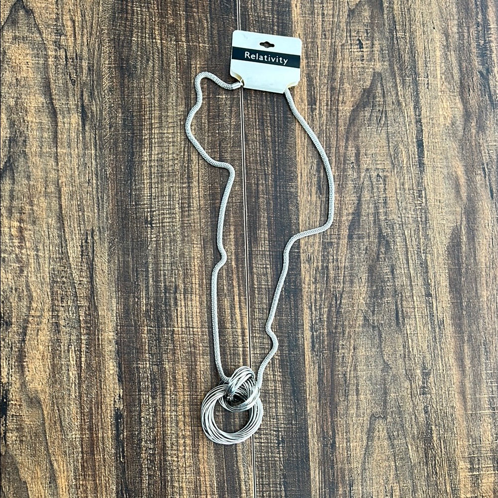 Relativity Silver Geometric Necklace